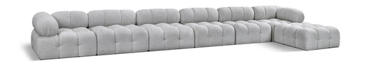 Ames - 7 Piece Boucle Fabric Modular L-Shaped Sectional