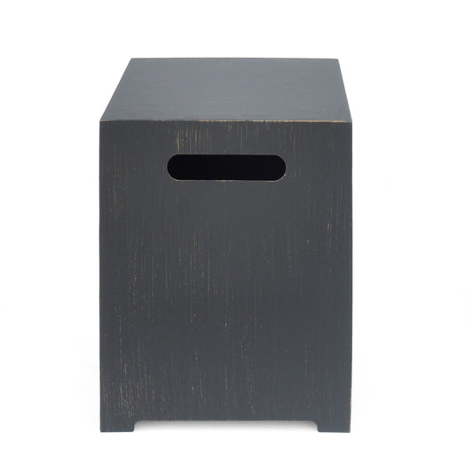 Modern Iron Tank Holder Side Table With Powder Coated Frame - Brown / Gold