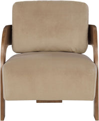 Cedra - Velvet Performance Fabric Upholstered Accent Chair - Brown Frame