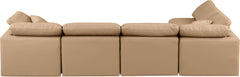 Indulge - Faux Leather 5 Piece Modular Sectional - Tan