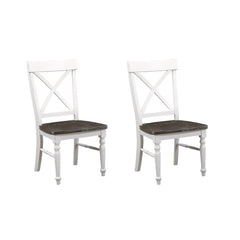 Dining Chairs (Set of 2) - Brown / White