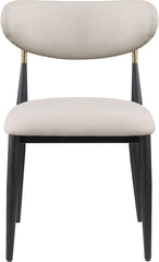 Ronda - Vegan Leather Upholstered Dining Side Chair - Black Legs