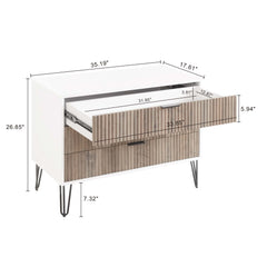 Dumbo - Fluted Dresser - Gray / White