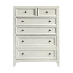 6 Drawer Chest With Knobs And Smooth Slides - White