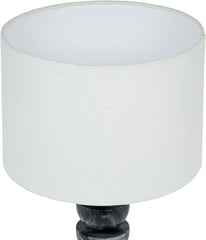 Opus - Genuine Marble, Linen Textured Fabric And Brass Table Lamp