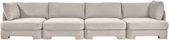 Hammond - Velvet Performance Fabric Upholstered 4 Piece Sofa