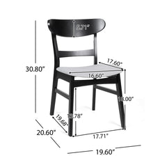 Mid Century Dining Chairs With Cushioned Seats And Wood Frame (Set of 2)