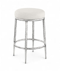 Ferro - Upholstered Backless Counter Stool With Brushed Silver Base