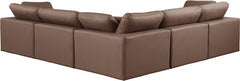 Comfy - 5 Piece Faux Leather Modular Corner Sectional