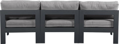 Nizuc - Outdoor Patio 3 Seat Armless Modular Sofa With Gray Frame