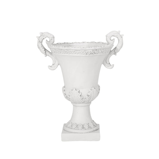 Roman Style Garden Urn Planter - Antique White