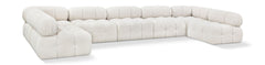 Ames - 7 Piece Boucle Fabric Modular Sectional
