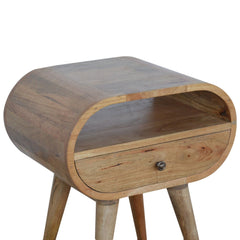 Circular Open Slot Nightstand - Oak