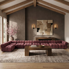 Orin - Velvet Performance Fabric Upholstered 8 Piece L-Shaped Sectional