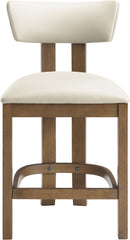 Lavrin - Vegan Leather Upholstered Counter Stool (Set of 2) - Walnut Base