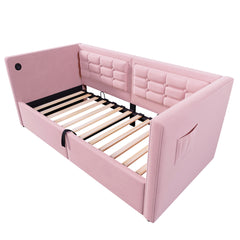 Upholstered Daybed With Hydraulic Storage And USB / Type - C Charging
