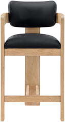 Sacha - Vegan Leather Upholstered Counter Stool With Natural Base