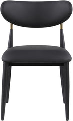 Ronda - Vegan Leather Upholstered Dining Side Chair - Black Legs