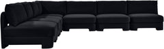 Hammond - Velvet Performance Fabric Upholstered 7 Piece Armless Sectional