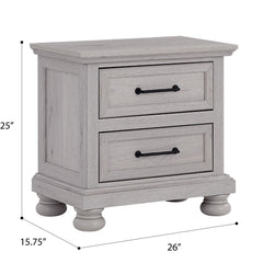2 Drawer Nightstand With USB Charging Station