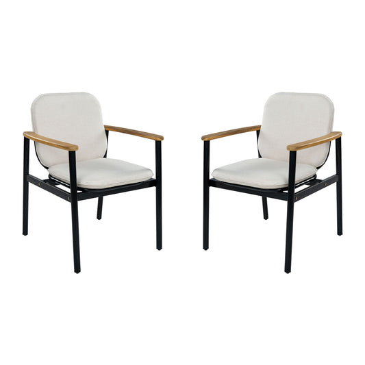 Outdoor Dining Chair - Beige / Black / Teak
