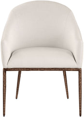Ferro - Upholstered Dining Arm Chair With Brushed Bronze Legs