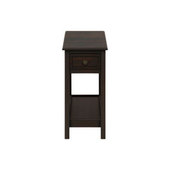 Accent End Table, 2 Tier, Storage Drawer, Transitional - Walnut