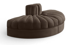 Rummi - Velvet Performance Fabric Upholstered 2 Piece Rounded Modular Loveseat