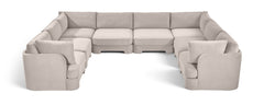 Hammond - Velvet Performance Fabric Upholstered 8 Piece U-Shaped Sectional