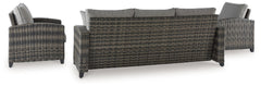 Oasis Court - Sofa, Chairs, Table Set (Set of 4) - Gray