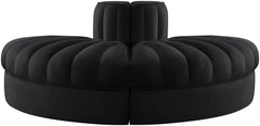Rummi - Velvet Performance Fabric Upholstered 2 Piece Rounded Modular Loveseat