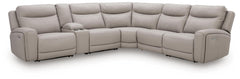 Gravier - 6-Piece Power Reclining Sectional With Storage Console - Gray