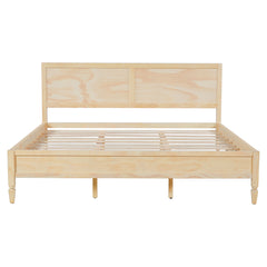 Classic Platform Bed Frame With Panel Headboard