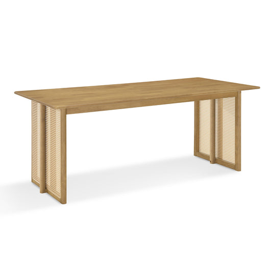 Dining Table With Rattan Accents
