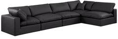 Comfy - 5 Piece Faux Leather Modular Sectional