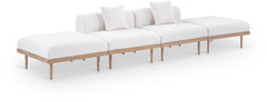 Laguna - 4 Piece 142" Outdoor Patio Armless Modular Sofa With 2 Backless Seats