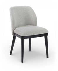 Valeo - Linen Textured Fabric Upholstered Dining Chair (Set of 2) - Painted Black Base