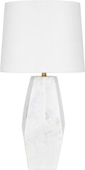 Seraphine - Genuine Marble And Linen Textured Fabric Table Lamp