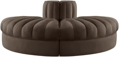 Rummi - Velvet Performance Fabric Upholstered 2 Piece Rounded Modular Loveseat