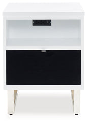 Gardoni - Chair Side End Table - White / Black