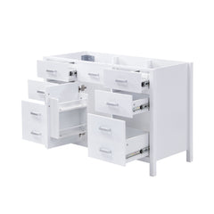 46.5" Modern Bathroom Vanity Cabinet Only, Soft Close Door & 6 Drawers - White