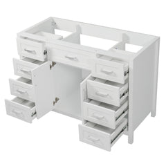Bathroom Vanity Cabinet Only With 2 Soft Close Doors And 8 Drawers - White
