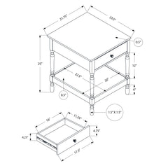 Accent - Table, 2 Tier, Square, Traditional - Walnut