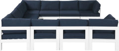Nizuc - Outdoor Patio 10 Piece Modular Sectional With White Frame
