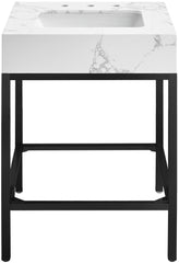 Marmo - Engineered Marble Bathroom Vanity With Black Base