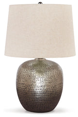 Magalie - Metal Table Lamp - Antique Silver Finish