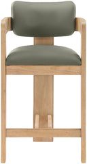 Sacha - Vegan Leather Upholstered Counter Stool With Natural Base