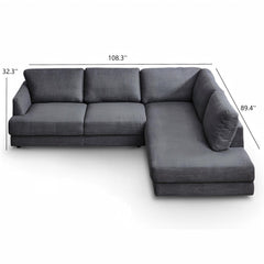 Glander - Cozy Sectional Sofa Right Facing - Gray