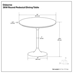 Osborne - Round Dining Table - White / Copper