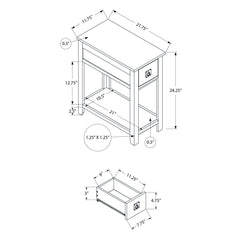 Accent End Table, 2 Tier, Narrow, Lamp, Storage Drawer, Charming Design